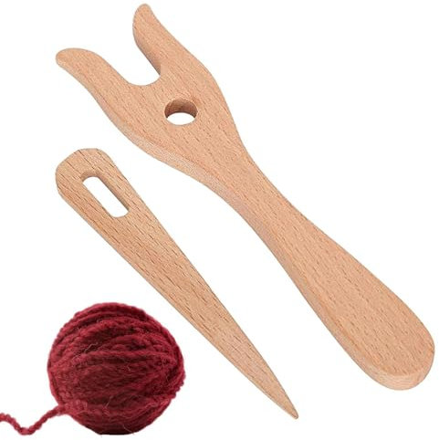 Wooden Knitting Fork - Knitting & Crochet Set, Knitting Fork, Knitting Accessories, Braid Tool, Sewing Lucet Braiding Fork Crochet Hooks Knitting Fork Kit Woven Needles Kit for Knitting Crafts