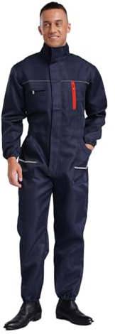 dPois Herren Damen Arbeitsoverall Einteiler Arbeitsanzug Baumwolle Lang Jumpsuit Unisex Erwachsene Uniform Arbeitskleidung