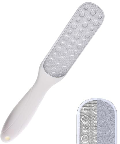 WOLMIK Hornhautentferner - Doppelseitige multidirektionale Nickel-Fußfeile Hornhautentferner - Reduziert sofort Hornhaut und Hühneraugen zu Pulver für sofortige Ergebnisse, sicheres Werkzeug - Weiß