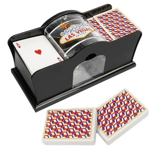 Schürhaken-Mixer für Spielkarten, automatischer Kartenmischer, manuelle Verteilung von Spielkarten, Kurbel für Kartenmischer, Poker-Mixer, 2 Kartendeck-Sets