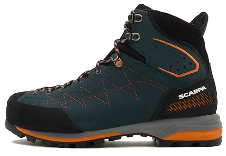 Scarpa Men's Zodiac Trek Gore-Tex Walking Boot, Dynamic Flexibility, Heel Control, B1 Rated (Navy/Orange, 9, UK Footwear Size System, Adult, Men, Numeric, Medium, 9)