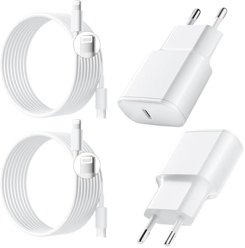20W Chargeur Rapide pour iPhone, 2 Pièces PD 3.0 Prise USB C avec 2M Cable Lightning for iPhone 14/14Pro/13/13 Mini/13 Pro/13Pro Max/12/12Pro/12 Pro Max/11/11 Pro/ 11 ProMax