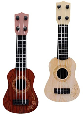 QUMIIRITY 2pezzi Strumento Musicale Giocattolo Ukulele Per Ragazzo Ragazza Simulazione Chitarra Per Principianti Accessorio Per Camera Dei Ragazzo Ragazza Regalo Decorativo Per Casa