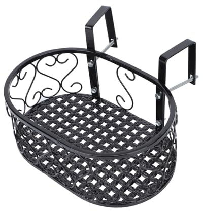 TOYANDONA Ironwork Hanging Flower Stand for Railing Rustproof Plant Holder Decorative Bonsai Holder for Balcony Planter and Indoor Plant Hanger