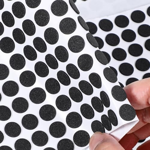 735 Pcs Felt Furniture Pads, Small Foam Pads 3/8 Inches Self Stick Pad Self Adhesive EVA Foam Dot Circles for Desks Drawers Vases Photo Frames Cabinets Doors Floor Black