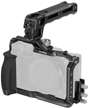 SMALLRIG ZR Camera Cage Kit for Nikon ZR, Full Cage with Silicone Grip, Top Handle for ARRI, Cable Clamp for HDMI, Built-in Cold Shoe and Quick-Release Plate for Arca - 5647