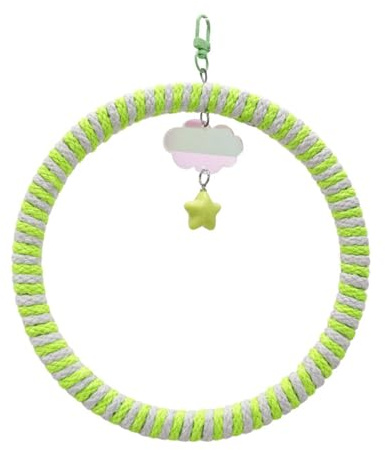 CHAKAE Jaula de pájaros resistente a las mordidas, anillos colgantes para loros, periquitos, ejercicio, interacción social y desarrollo de habilidades, juguete multifuncional para escalar loros