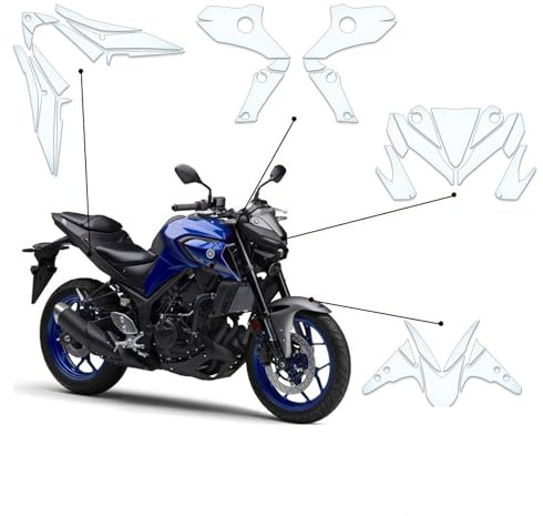 Pellicola protettiva contro i sassi PPF Pellicola per moto adatta per Yamaha MT 03/25 2020-2023 Lackschutzfolie Matt-TPU