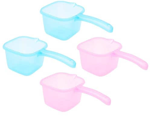 DECORNIJIA 4 pièces Set de Louches à Eau Plastique Transparent Capacité Généreuse Design Simple et Surface Lisse Facile à Nettoyer pour Usage Domestique et Cuisine Couleur Aléatoire