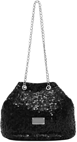 YAAYEELE Clutch Glitzer Pailletten, Clutch Schwarz Glitzer, Pailletten Handtaschen Klein, Damen Glitzer Tasche, für Termine Parties Bankett