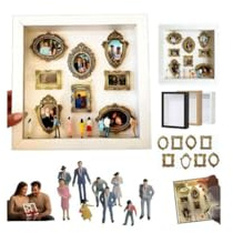 DIY Mini Museum Silhouette Box,Celebrate Your Unique Memories in Style,Creative Memory Display Kit w/Mini Figurines Frames Gold Frames,DIY MiniDisplay Case,for Anniversary,Wedding,Valentines DayGift