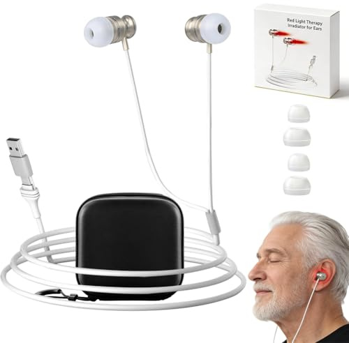 2-in-1 Infrarot for ältere Menschen, Tinnitus Infrarot OhrstöPsel, Rotlichttherapiegerät, Tinnitus Kopfhörer, Schnelle Hilfe bei Ohrgeräuschen