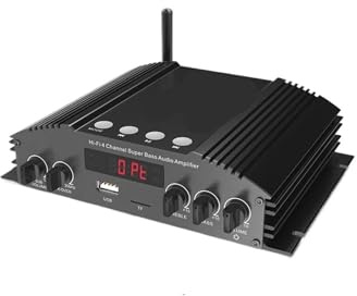 Amplificatore di potenza HIFI a 4 canali Bluetooth 5.0, fibra ottica, ingresso coassiale, amplificatore 2.1
