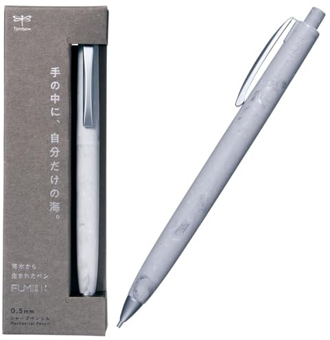 Tombow FUMI Druckbleistift, 0,5 mm, japanisches minimalistisches Design, Schreibbleistift für Notizen, Journaling und tägliches Schreiben, SH-FM (Grau)