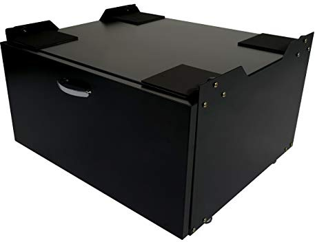 Meuble sous Machine à Laver HWC-E50, Estrade, piédestal, châssis, tiroir 33x61x52cm Noir