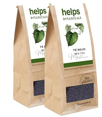 HELPS INFUSIONES - Té Rojo Pu Erh A Granel 100% Natural. Té Diurético Y Termogénico. Bolsa A Granel De 50 Gramos. Pack de 2.