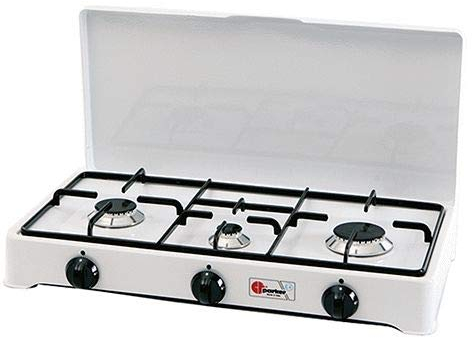 PEBSHOP Réchaud à gaz 3 feux 58 x 28 x H 10 cm