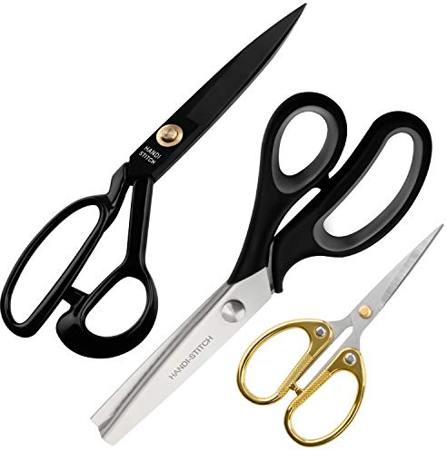 Handi Stitch Set di forbici da sarto, forbici da cucito e forbici da ricamo, forbici da cucito professionali in acciaio inossidabile, per pelle, tessuto e abbigliamento