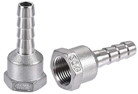 sourcing map 304 Edelstahl Schlauchtülle Schlauchanschluss Fitting 10mm | Kupplung, Rohradapter, Barb x G3/8 Innengewinde
