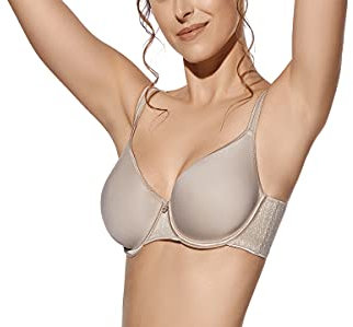 SELENE Reggiseno Fabiola Reggiseno con Ferretto Imbottito Coppa Preformata Totale Traspirazione e Adattabilà Coppa C Spancer (7, Terra)