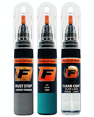 FIRANTO stylo peinture de voiture pour Suzuki ZQN Atlantis Turquoise réparation couleur voiture 3 en 1, rayures stylo retouche peinture 15ml avec pinceau, apprêt, laque
