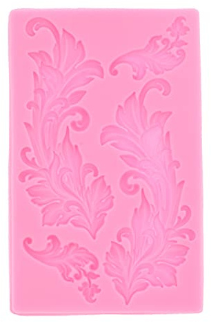 Moule en Silicone en Relief Moule en Silicone Baroque Petite Fleur Dentelle Feuille D'arbre Européen Fondant en Relief Gâteau de Cuisson Décoration au Chocolat pour la Maison Cuisine Boulangerie(1#)