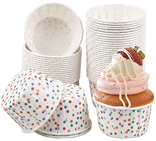 Joyan 50 Stück Cupcake-Fälle, Muffinform Papier, Muffinförmchen Papier Fettdicht, Weiß, Einweg, Hochzeit, Hochzeitstyp