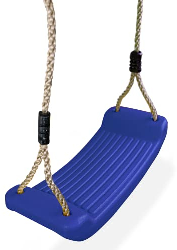 HOQ Schaukel-Sitz - verstellbares Schaukel-Brett - rutschfeste, wetterfeste Kinder-Schaukel - Garten- & Spielplatz-Zubehör - Indoor & Outdoor - Blau