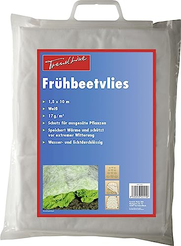 TrendLine Gartenvlies Frühbeetvlies Pflanzenschutz 1,5 x 10 m Beetvlies Vlies