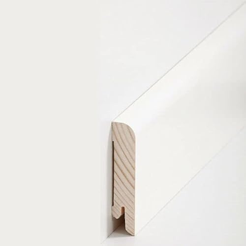 Südbrock 15.70.31 - Plinthe arrondie - 15 x 70 x 2500 mm - Placage en bois véritable - Décoration blanche - Plan de pied moderne - 1 pièce