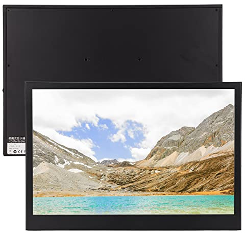 VBESTLIFE Portable Monitor, 13Inch 144 FHD Type C HDMI IPS External Screen HDR Ultra Thin Monitor Build in Speakers for PS4 for Xbox for Laptops Mobile Phones