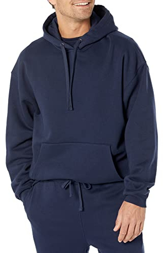 Amazon Essentials överdimensionerad huvtröja för män (finns i stora och långa), marinblå, X-Large