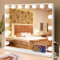 Fenair Hollywood Spiegel mit Beleuchtung 58x48 cm Hollywood Spiegel und 15 Dimmer Leuchten 3 Lichtmodus,Schminkspiegel mit Beleuchtung USB Ladeanschluss und 10x Abnehmbarer Vergrößerungsspiegel