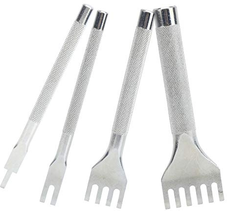 Herramienta de Perforación de Puntas de Cuero, Punzón de Costura de Cordones de Puntas, Herramienta de Artesanía de Cuero, Perforadora, Herramienta de Perforación de Dientes de Artesanía de Cuero