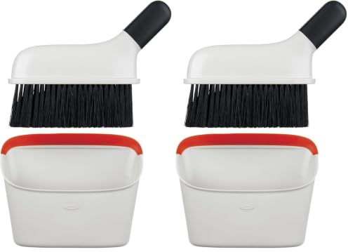 Oxo Good Grip 1334280MLNYK INOXO.1334280ML, Set con scopa verticale, Inoxidable, Bianco (Confezione da 2)