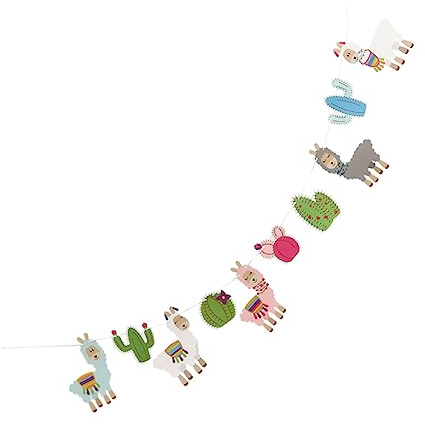 Gadpiparty Alpaca Party Banner Bunting Paper Hanging Decoration Pull Flag Ornament for Baby Shower Mexican Fiesta