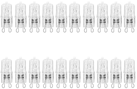 Osmond Lampe à Ampoule HalogèNe RéSistante Aux Hautes TempéRatures pour Four G9 pour Ventilateurs de Fours de RéFrigéRateurs 40W 500℃ Ampoule à Broches 120V