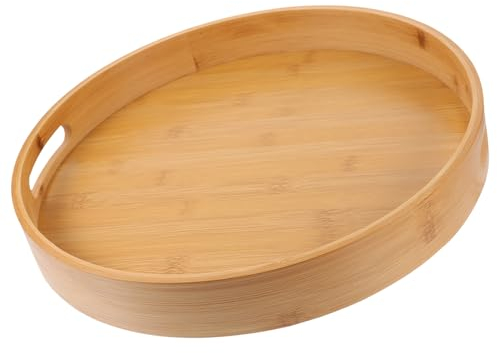 Plateau De Service Rond Blanc Polyvalent pour Thé Sushis Fruits Desserts Petits Ustensiles De Cuisine
