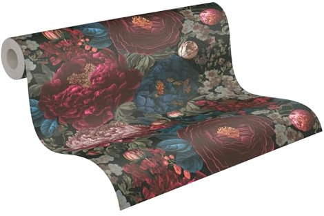 Livingwalls Michalsky Non-Woven Wallpaper Flowers 399791 Wallpaper in Red, Blue, Black, Green Luxury Wallpaper Designed