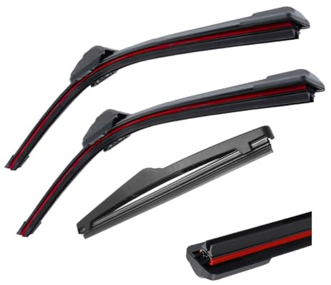 Escobillas de limpiaparabrisas para Citroen C3 Aircross 2017-2020, Escobillas de limpiaparabrisas delanteras y traseras de goma doble, Escobillas de limpiaparabrisas Hatchback 26''+16''+8''