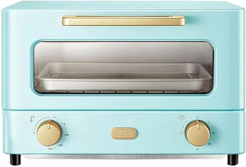 oven mini oven air fryer oven 12L Mini Oven,Electric Cooker and Grill, Home Baking Small Oven Timer Double Glass Door Top and Bottom Heat1000W Convection Countertop Toaster Oven (Blue) (White) Toast