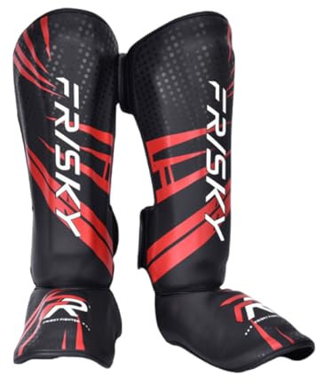 ForceRoute Kickboxen schienbeinschützer,Muay Thai Shin Instep schienbeinschoner,Kampfsport Schienbeinschützer,Verstellbare,Mit Ristschutz,Unisex,Für Taekwondo Mixed Kampfsport Training Sparring
