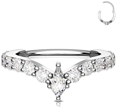 OUFER 16G Helix Piercing Chirurgenstahl 316L Knorpel Ohrpiercing Daith Piercing Ring Ohrpiercing Septum Clicker Conch Piercing Ohrpiercing Daith Helix Ring Frauen 8/10/12 mm