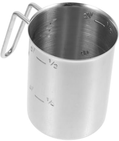 BESTYASH 200g Taza Medidora De Arroz Acero Inoxidable Con Mango y Escala Precisa Para Líquidos y Sólidos Taza Para Medir Ingredientes Secos y Jarra Dosificadora Versátil Para Cocina y Horne