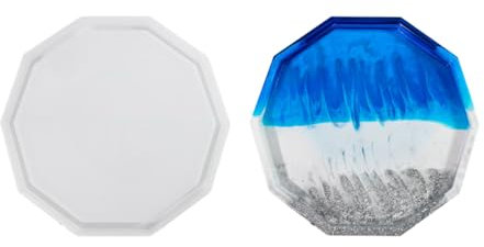 Plateau de rangement en silicone - Plateau polygonal en cristal - Moules en résine époxy - Moules pour plâtres, béton, ciment - Moule de moulage artisanal