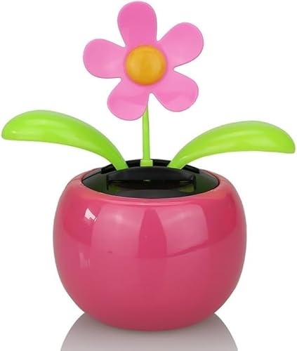 Pink Solar Dancing Sun Flower Automotive Ornament Solar Powered Dancing Sun Flower in Colorful Pots Swinging Animated Bobblehead Dancer Window Sun Catcher Car Dashboard Solar Power Kits