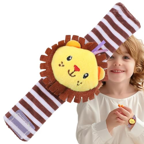 Hochets de poignet pour bébé – Jouet en peluche avec bracelet animal, hochets amusants pour les pieds | Hochet éducatif pour le bras et la main, jouet de développement sensoriel, cadeau interactif