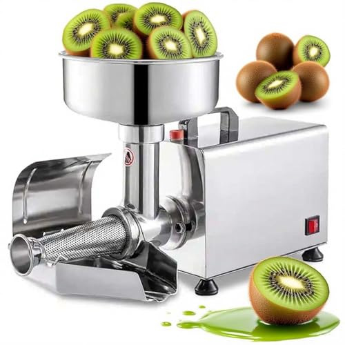 zhenmaster Pasapurés Automático Eléctrico 450W, Separador de Pulpa y Semillas, Estructura en Acero Inoxidable, Motor de Cobre, Ideal para Salsa de Tomate y Frutas, Gran Rendimiento