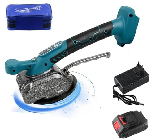 Machine Vibrante Carrelage,21V Machine de Carrelage pour Battery,5 Vitesses Réglable,Adsorbable 60 kg,Vibreur Carrelage est Livré Avec un Sac de Rangement (1 Batterie)