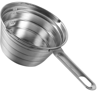 MOLUCKFU Copa Medidora de Acero Inoxidable con Escala Herramienta de Medición Resistente y Ergonómica para Cocina y Repostería Vaso Medidor Compacto y Fácil de Limpiar
